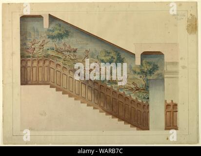Dessin, Conception pour passage de l'escalier à Château-sur-Mer, Newport, Rhode Island, 1872 Banque D'Images