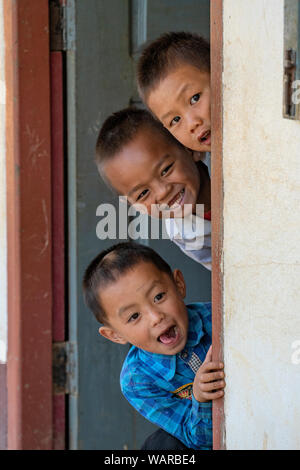 L'Asie, au sud-est, le Laos, Hmong Vilage Banque D'Images