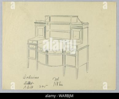 Dessin, Conception pour bahut avec côté élève Armoires et plateau supérieur, 1900-05 Banque D'Images