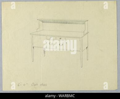 Dessin, Conception pour bahut avec tablette supérieure en charge par Volutes, 1900-05 Banque D'Images