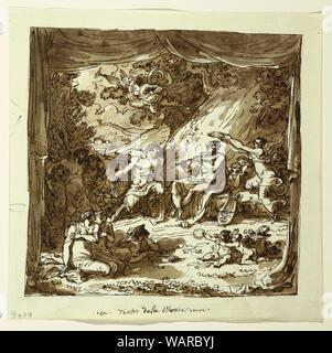 Dessin, Conception pour rideau de scène- Apollon et Marsyas, Palazzo Conti-Sinibaldi, Faenza, 1800-1801 Banque D'Images