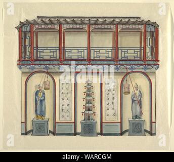 Dessin, Conception pour le mur ouest du Hall d'entrée, Royal Pavilion à Brighton, 1802 Banque D'Images