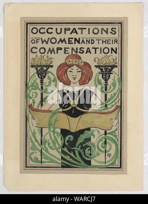 Le dessin, la conception de la page de titre 'Professions des femmes et leur rémunération", fin du 19e siècle Banque D'Images