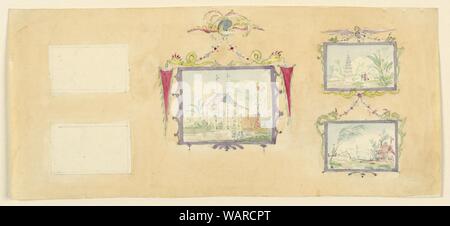 Encombrement, Design pour la décoration murale, jaune (Nord) Salle de dessin, 1815 Banque D'Images