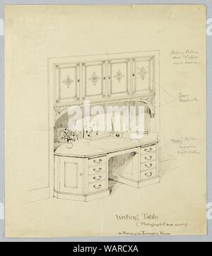 Dessin, Conception pour un bureau intégré dans alcôve, 1900-05 Banque D'Images