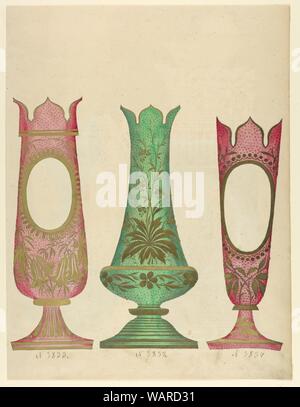 Dimensions, modèles de vases en verre coloré, ca. 1850 Banque D'Images