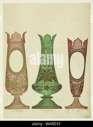 Dimensions, modèles de vases en verre coloré, ca. 1850 Banque D'Images