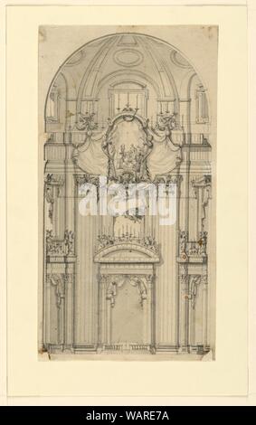 Le dessin, l'altitude d'une décoration murale pour une cérémonie de canonisation, Saint Pierre, Rome, Italie, ca. 1745 Banque D'Images