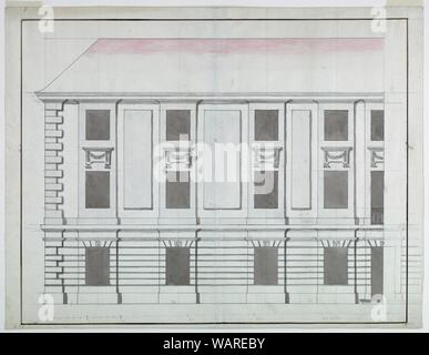 Dessin, une élévation de la section d'une façade d'un petit palais, ca. 1750 Banque D'Images