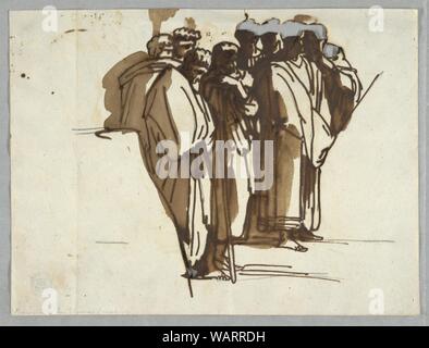 Dessin, Paul prêche à Athènes, après Raphael, ca. 1820 Banque D'Images