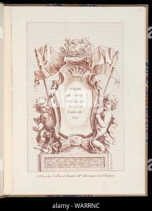 Dessin, plaque 1, plaque de titre, Livre de vases (livre de vases), 1695-1779 Banque D'Images