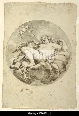 Dessin, Projet pour une fresque au plafond- Léda et le cygne, ca. 1775 Banque D'Images