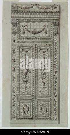 Dessin, projet pour un châssis métallique et de couleur portes pliantes, ca. 1785 Banque D'Images