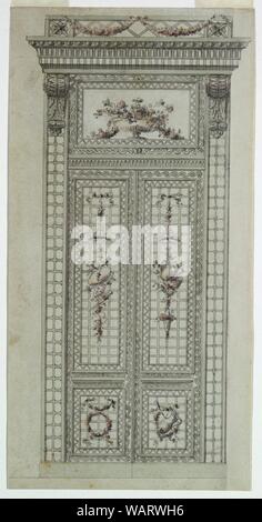 Dessin, projet pour un châssis métallique et de couleur portes pliantes, ca. 1785 Banque D'Images