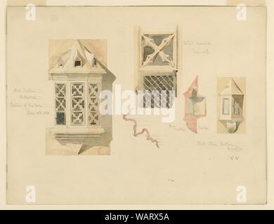 Le dessin, le rendu des deux lanternes en pierre, du château d'Amboise, France, June 14-15, 1888 Banque D'Images