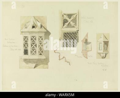 Le dessin, le rendu des deux lanternes en pierre, du château d'Amboise, France, June 14-15, 1888 Banque D'Images