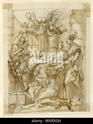 Dessin, Salomé reçoit la tête de Saint Jean Baptiste, 1675-1700 Banque D'Images