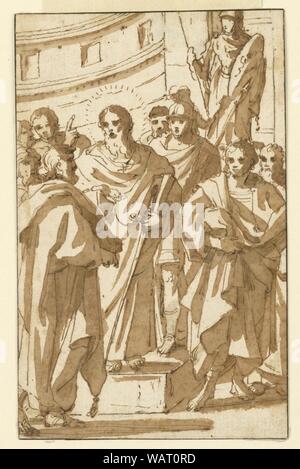 Le dessin, la prédication de saint Paul sur l'Aréopage d'Athènes, ca. 1550-1600 Banque D'Images