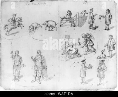 Dessins de guilde annuel jours de Norwich, Angleterre, 1705 Banque D'Images