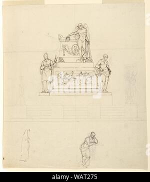 Dessin, Études pour un monument sépulcral, peut-être commandé par le roi Jean II d'Portugal-Brazil (1815-1826), ca. 1820 Banque D'Images