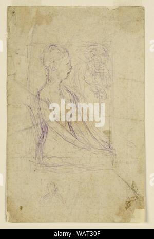 Dessin, étude pour la plaque de bronze 1890 Sargent Violet Banque D'Images