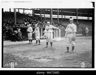 Duffy Lewis, Larry Gardner, Tris le Président, Heinie Wagner, Boston AL (baseball) Banque D'Images