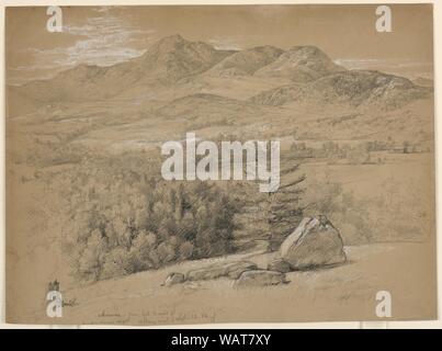 Dessin, vue du Mont Chocorua, à partir de la colline à droite de la route d'Albany, le 12 septembre 1854 Banque D'Images