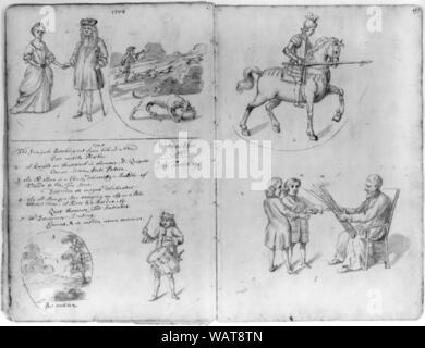 Dessins de guilde annuel jours de Norwich, Angleterre, 1705 Banque D'Images