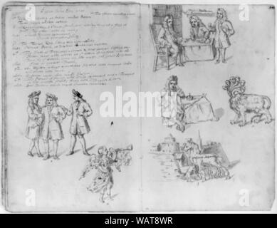 Dessins de guilde annuel jours de Norwich, Angleterre, 1705 Banque D'Images