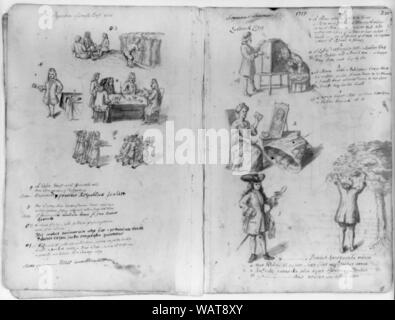 Dessins de guilde annuel jours de Norwich, Angleterre, 1705 Banque D'Images