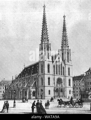 Sophienkirche Lithographie de Dresde. Banque D'Images