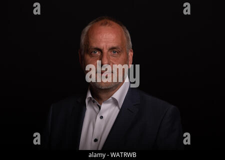 Dresde, Allemagne. Août 21, 2019. Rico Gebhardt, le premier candidat du Parti de gauche, est sur le point de démarrer un groupe de discussion sur l'état de Saxe électorale dans la CPI. Crédit : Robert Michael/dpa-Zentralbild/dpa/Alamy Live News Banque D'Images