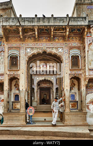 Morarka Haveli, Nawalgarh, région de Shekhawati, Rajasthan, Inde Banque D'Images