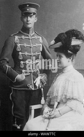 Duc Karl Borwin de Mecklembourg Strelitz et sa sœur la duchesse Marie Comtesse Jametel. Banque D'Images