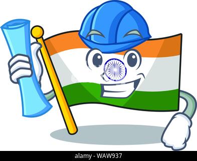 Pavillon d'architecte indien avec la forme de la mascotte Illustration de Vecteur