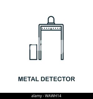 L'icône de la ligne mince détecteur de métal. Creative Design simple de la collection d'icônes. Décrire l'icône du détecteur de métal pour la conception web et l'utilisation des applications mobiles Illustration de Vecteur