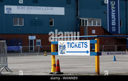 Photo inédits en date du 17/08/2019 d'une vue générale du domaine la Lane, accueil de Bury Football Club. Banque D'Images