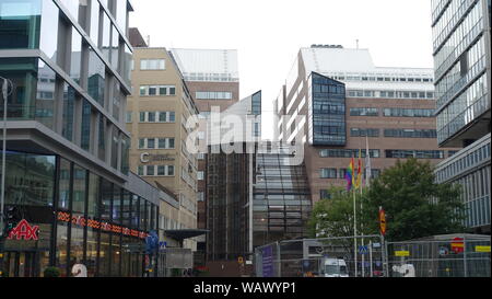 Quartier moderne de la ville, l'entrée d'un cinéma multiplexe, Stockholm, Suède, Europe, Août 21, 2019 Banque D'Images