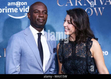 HOLLYWOOD, LOS ANGELES, CALIFORNIE, USA - Le 21 août : l'acteur David Gyasi et Emma Gyasi arrivent à la première de Los Angeles Prix Amazon 'Carnival Row' tenue à l'IMAX Théâtre chinois de Grauman le 21 août 2019 à Hollywood, Los Angeles, Californie, États-Unis. (Photo par Xavier Collin/Image Press Office) Banque D'Images