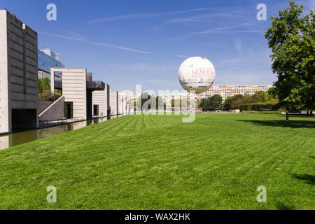 Paris Parc André-citroën - débarquement de la Paris ballon dans le parc André Citroën, dans le 15ème arrondissement. La France, l'Europe. Banque D'Images