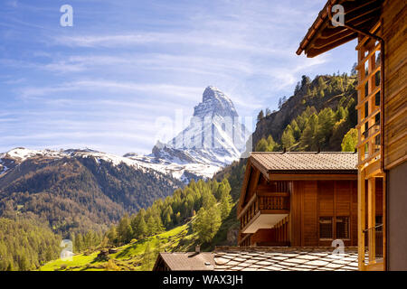 Matterhorn et Zermatt, Suisse Banque D'Images