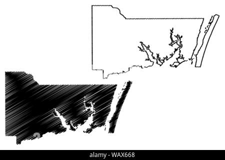 Kleberg County, Texas (comtés au Texas, États-Unis d'Amérique,USA, États-Unis, US) map vector illustration gribouillage, croquis Kleberg site Illustration de Vecteur