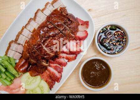 Canard rôti et rôti de porc, cuisine chinoise, cuisine Thaïlandaise Banque D'Images