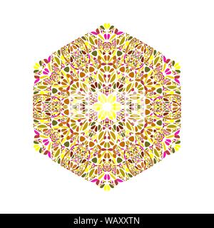 Abstract colorful mosaic floral orné ornement isolé modèle logo hexagonal hexagonal géométrique - élément du vecteur avec formes courbes Illustration de Vecteur