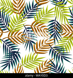 Motif feuilles de palmier sans couture Banque D'Images