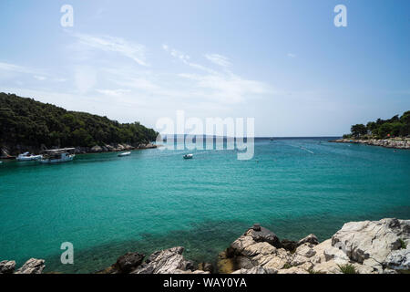 Suha punta beach, île de Rab, Mer Adriatique, la Croatie, l'Europe Banque D'Images