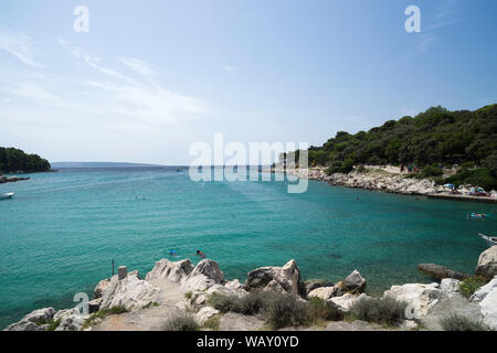 Suha punta beach, île de Rab, Mer Adriatique, la Croatie, l'Europe Banque D'Images