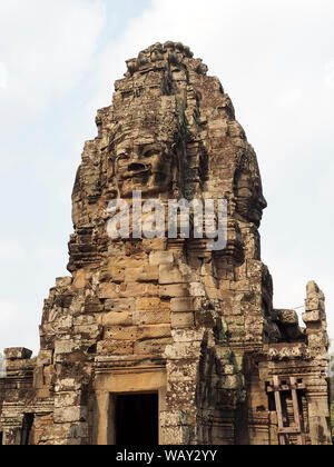 Temple Bayon, Angkor Thom, Angkor, Cambodge, Parc archéologique de l'Asie, Site du patrimoine mondial de l'UNESCO Banque D'Images