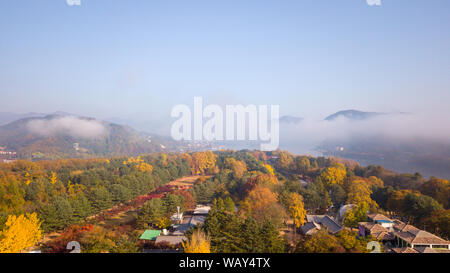 Vue aérienne de l'automne à l'île de Nami,Séoul Corée Banque D'Images