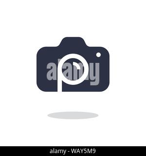 Icône d'appareil photo dans un style plat isolé sur fond blanc, symbole de l'appareil photo pour votre site web Illustration de Vecteur